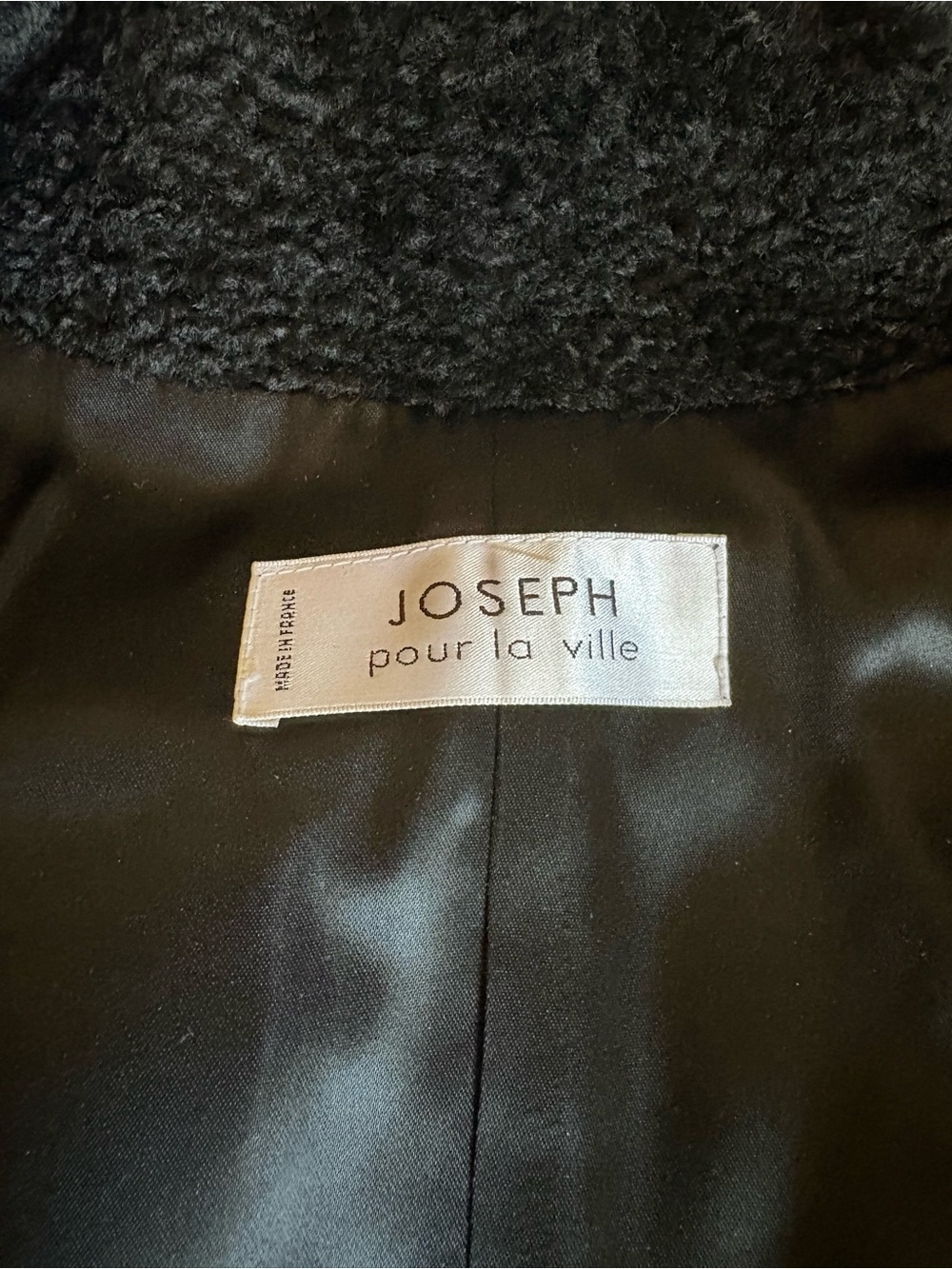 Joseph Pour La Ville Women’s Black Wool Boucle 3 Button Jacket Size Fr36